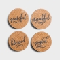 快乐,感恩、感激和祝福——软木&金属杯垫、套4